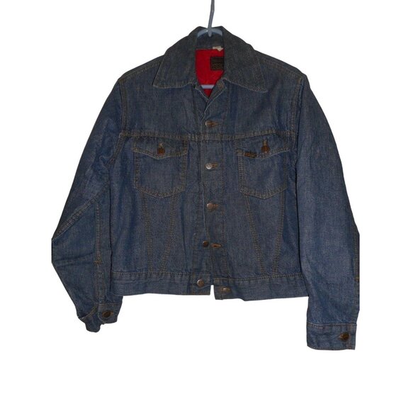 Roebucks Other - Vtg Size 36R Roebucks red quilted lining Blue Denim Jacket Trucker 1950s/60s